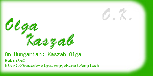 olga kaszab business card